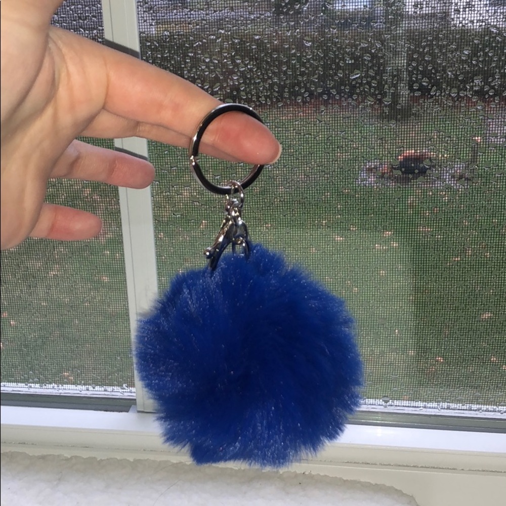 Blue puff keychain